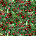 Birds & Berries - Pinecones & Berries - Green