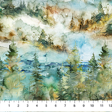 The Great Outdoors - Mountain Scene - Teal Multi