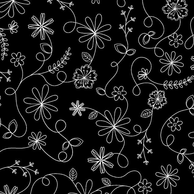 Swirl Floral - Black