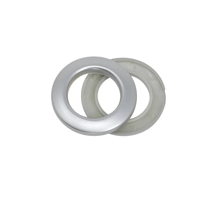 1" Curtain Grommets, Brushed Silver, 8 Sets